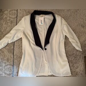 White Blazer with Black Trim